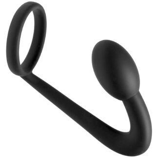 Master Series Prostatic Play Explorer Cock Ring with Butt Plug - Black