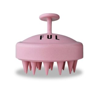 FUL Scalp Massager Brush Pink - Silicone Exfoliator For Hair Growth, Flakes & Deep Cleansing