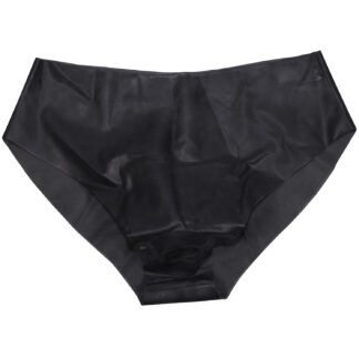 Late X Latex Panties with Dildo - Black - M
